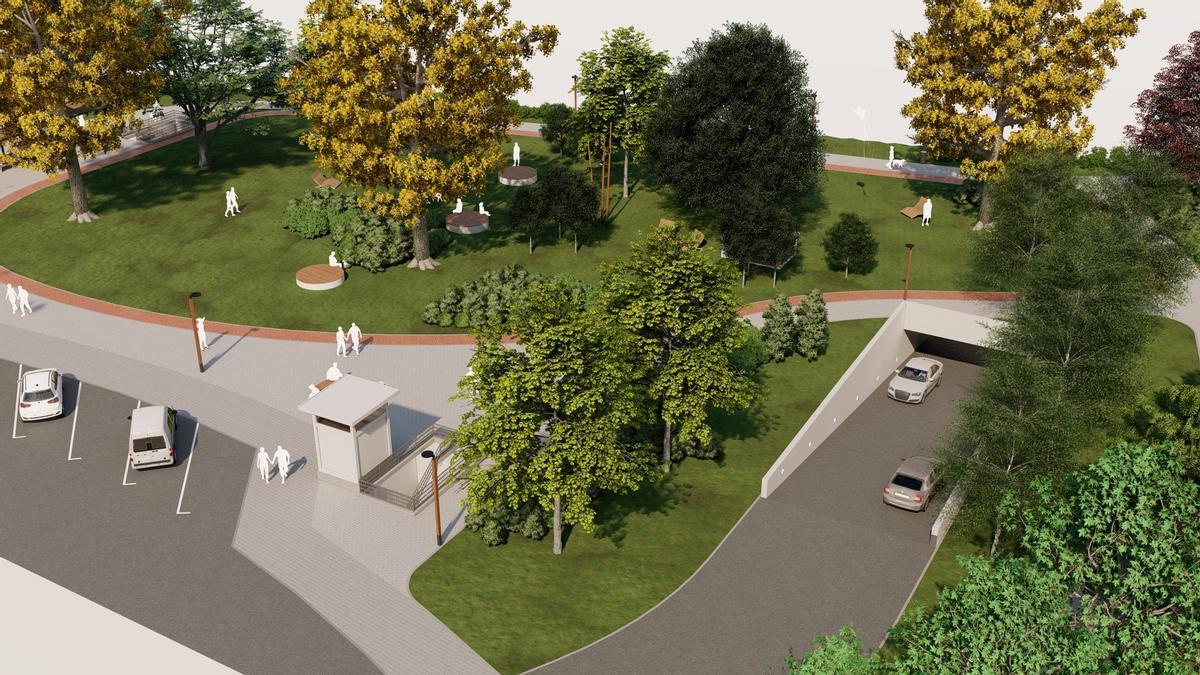 Infografías del futuro parque de La Reconquistas en la zona oeste de Pola de Siero