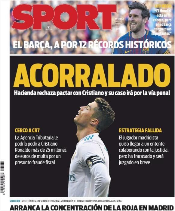 Portadas deportivas del martes 20 de marzo