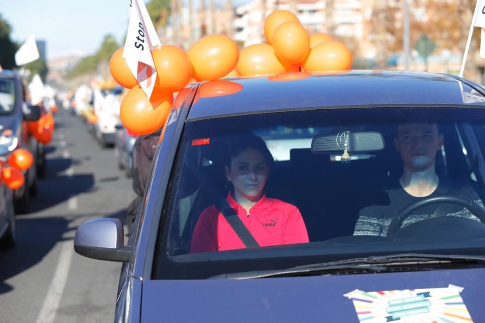 El centro de Murcia vuelve a llenarse de vehículos para protestar contra la Ley Celaá