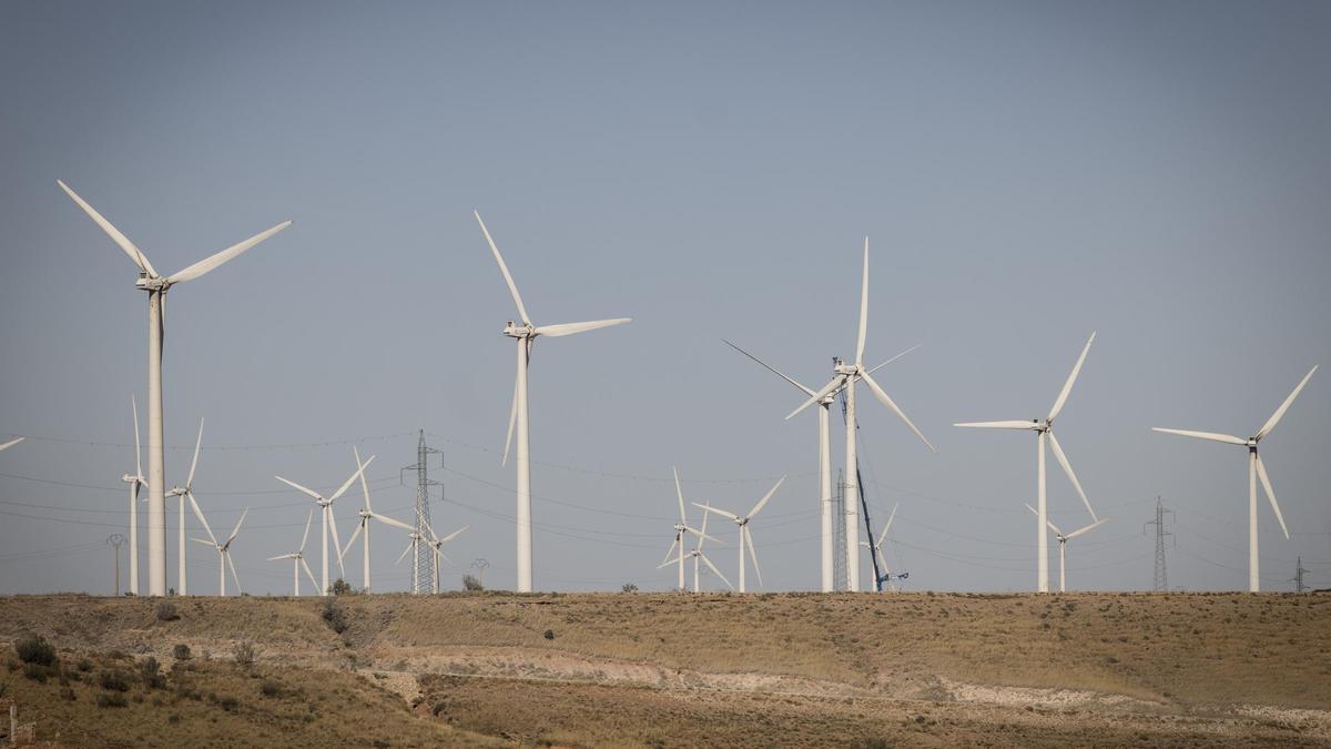 Un parque eólico de Aragón, en una imagen de archivo.