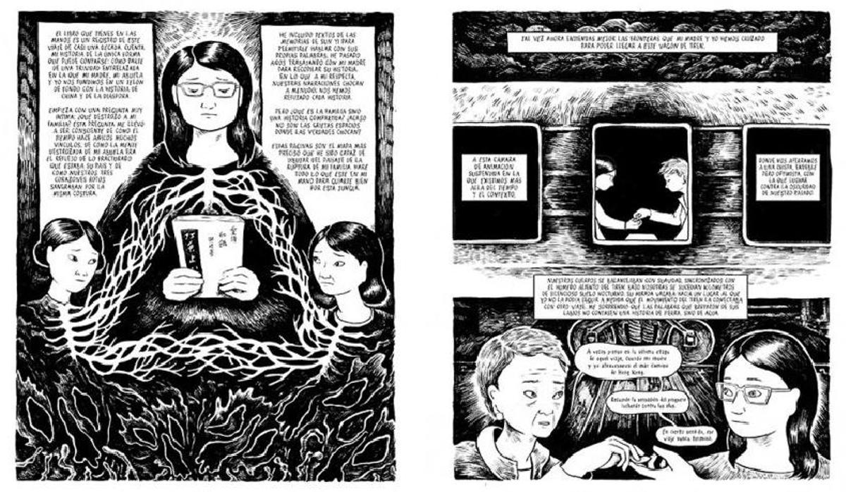 Páginas interiores de 'Alimentar a los fantasmas'.