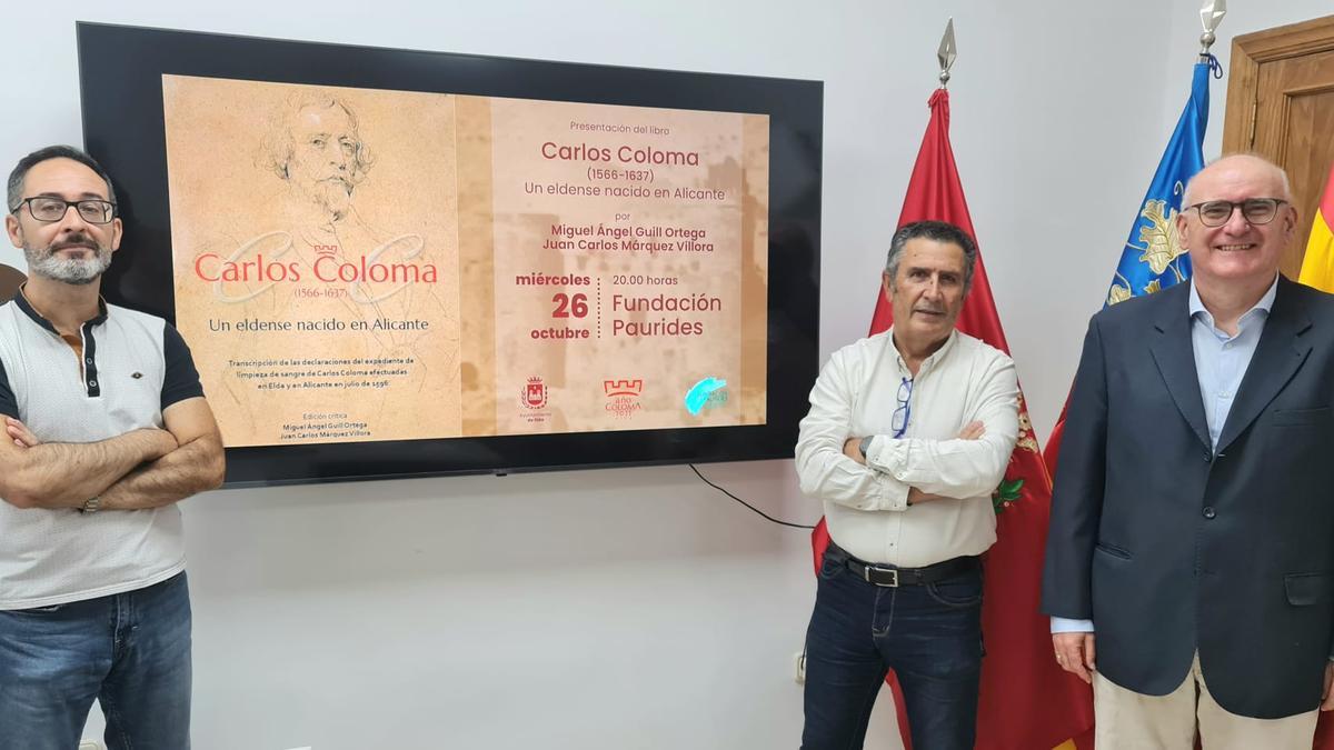 Juan Carlos Márquez, Amado Navalón y Emilio Maestre en la presentación del libro sobre Carlos Coloma.