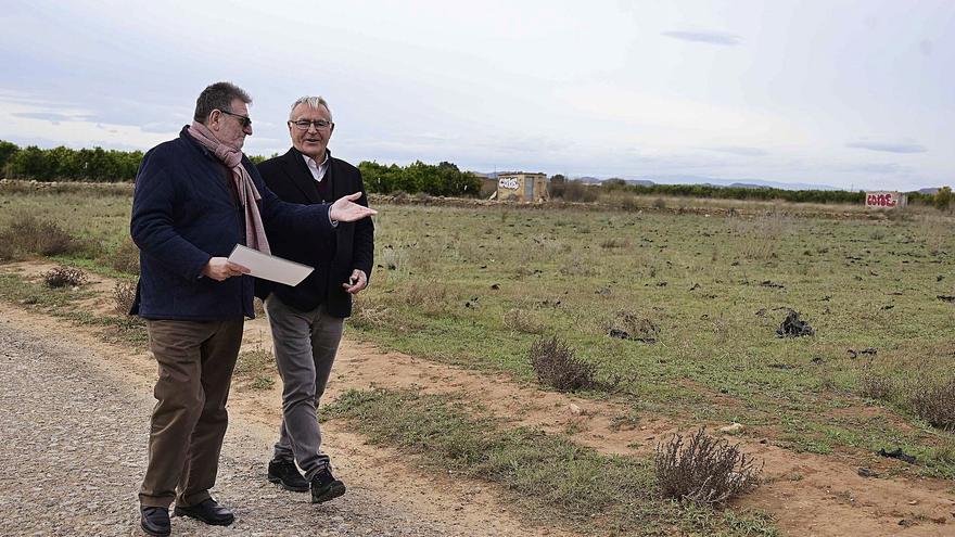 Jesús Ros y Joan Ribó visitaron en diciembre de 2019 los terrenos donde se construirá el futuro refugio de animales. | LEVANTE-EMV