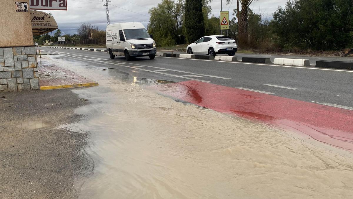 Efectos de la lluvia en zonas como el entorno de la carretera de Santa Pola