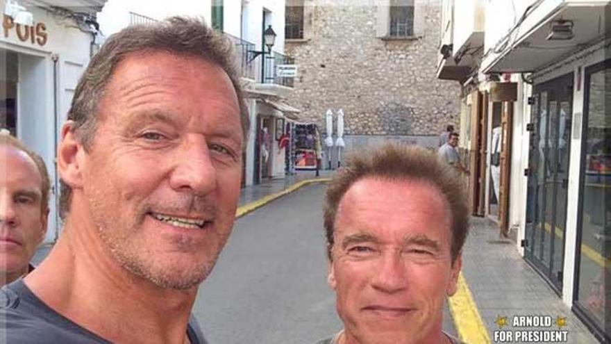 Arnold Schwarzenegger, en Ibiza.