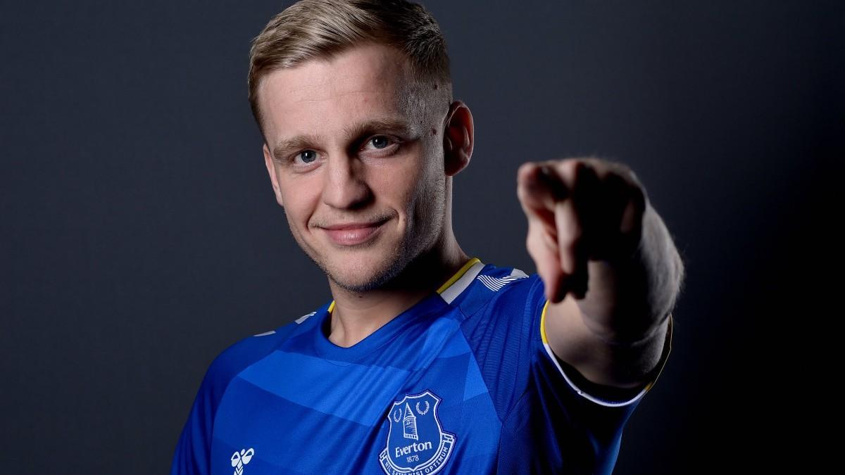 Van de Beek con la camiseta del Everton