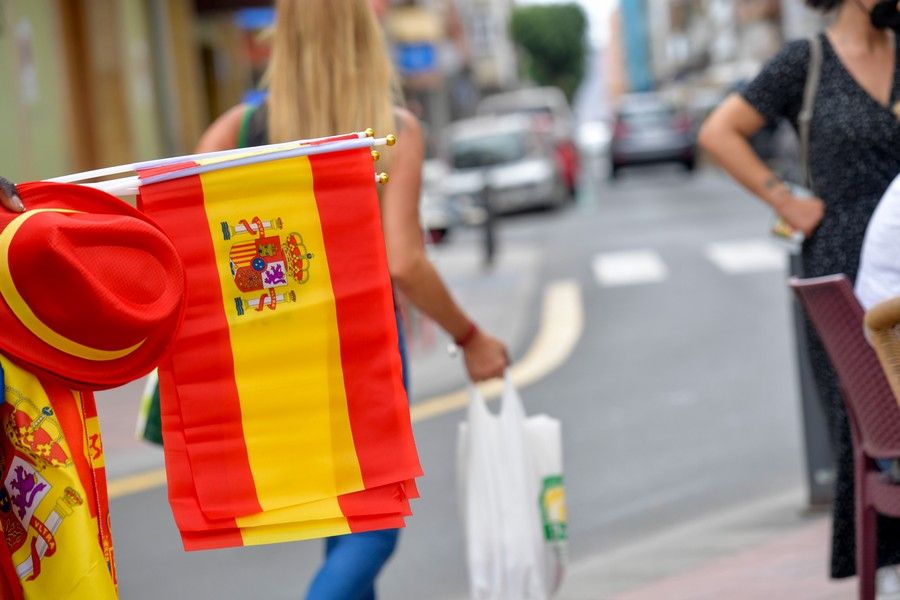 Aficionados ven en la capital grancanaria el partido de España en cuartos de final de la Eurocopa