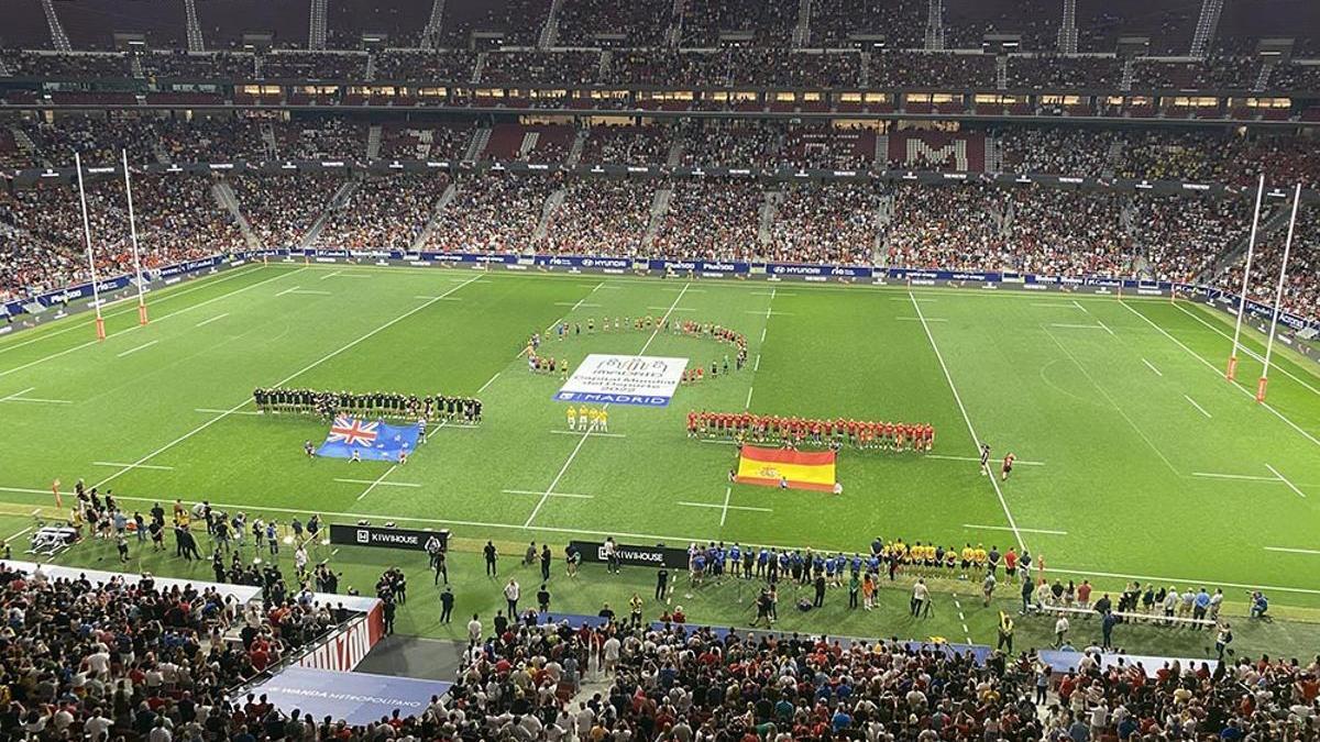 Imagen del partido España-Nueva Zelanda de rugby jugado en el Metropolitano el pasado mes de mayo.