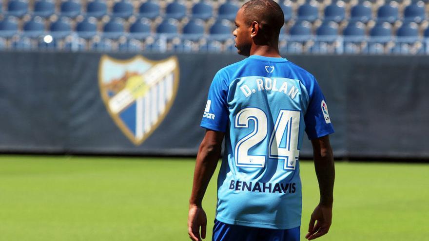 Diego Rolan, en la presentación con el Málaga CF.