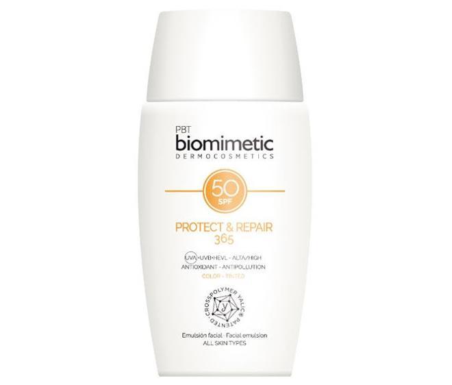 BIOMMIMETIC Protect &amp; Repair 365 SPF 50 de amplio espectro (UVB/UVA) y HEVL