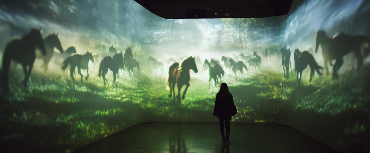 Una persona observa la obra ‘Fillos do Vento: A Rapa’.