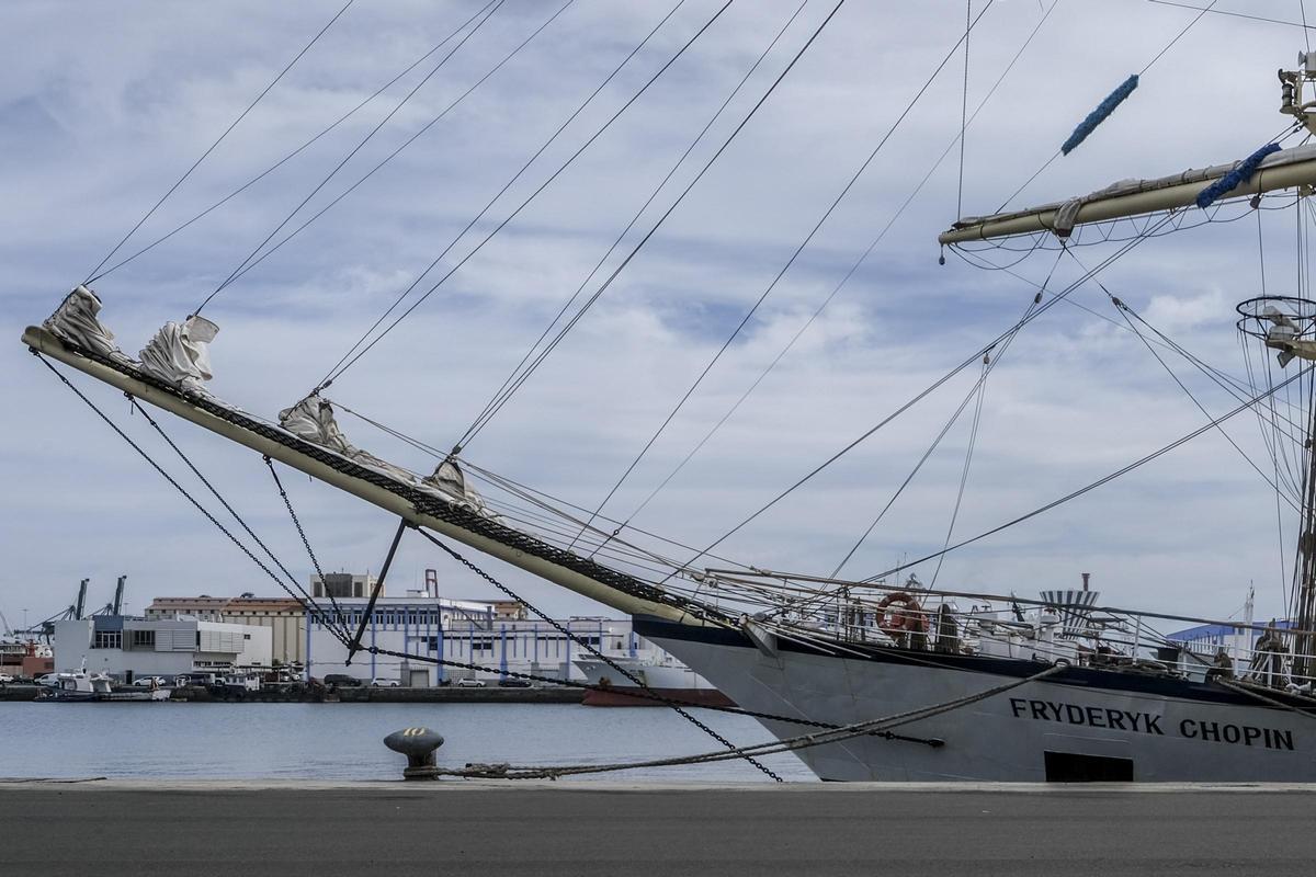 Detalle del bauprés del ‘Fryderyk Chopin’, uno de sus elementos característicos.