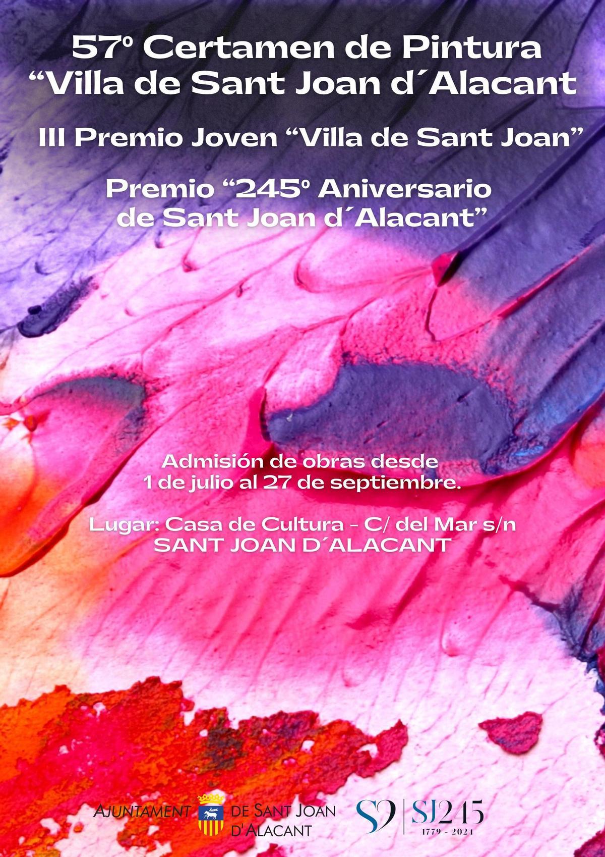 Cartel del 57 Certamen de Pintura Villa de Sant Joan d'Alacant