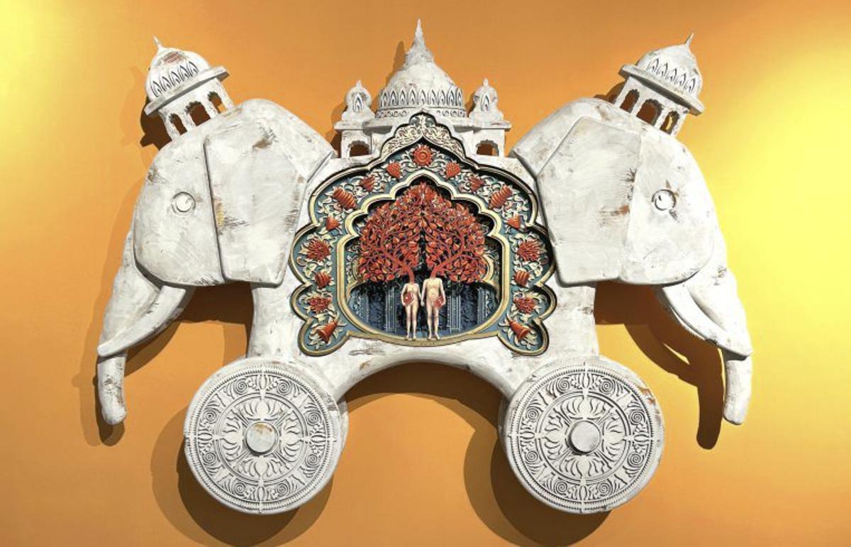 Escultura denominada ‘No me vengas con cuentos’.