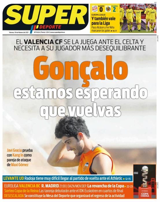 Portada SUPERDEPORTE viernes 19 febrero 2021