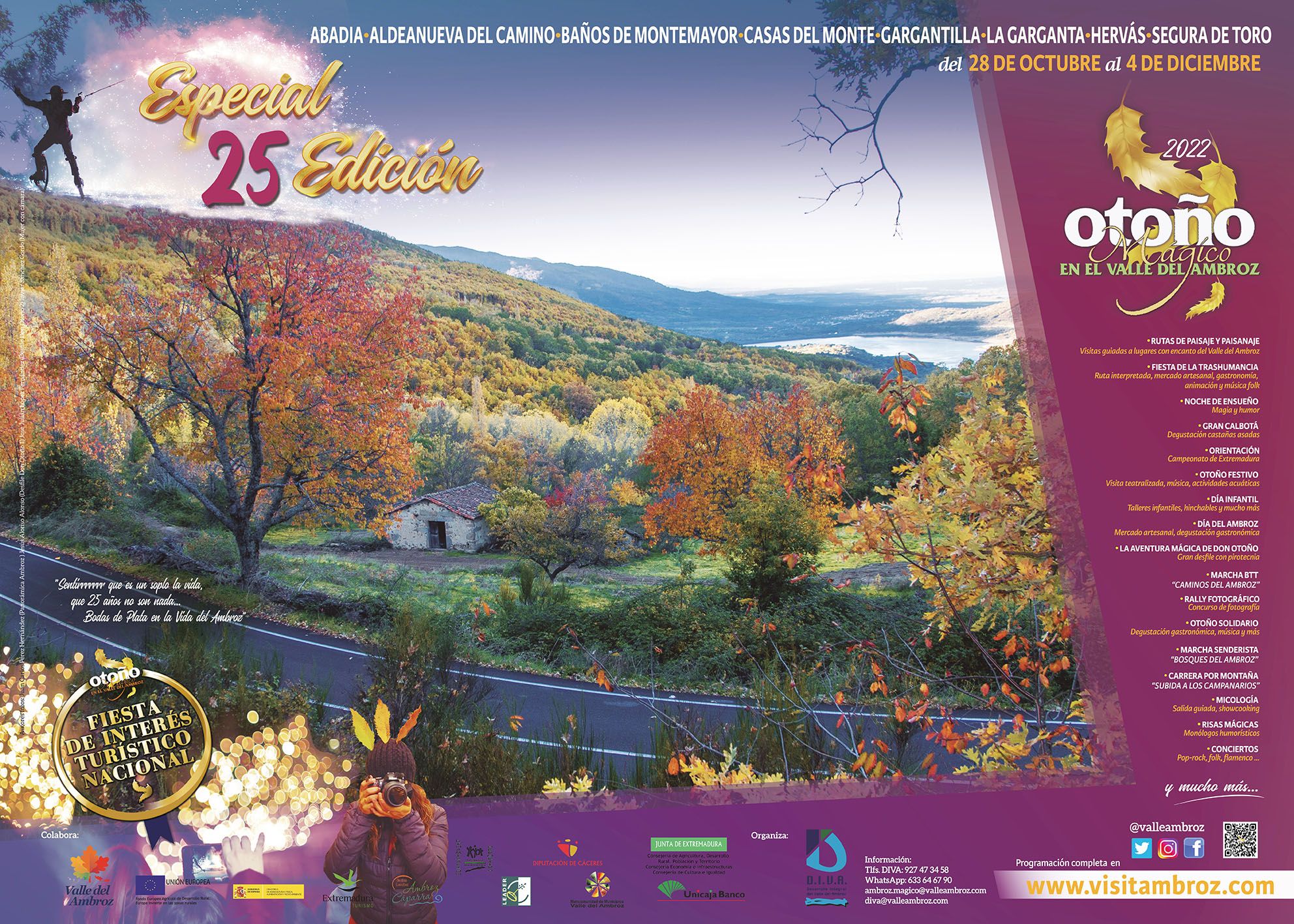 Cartel de la 25 edición del Otoño Mágico en el Valle del Ambroz.