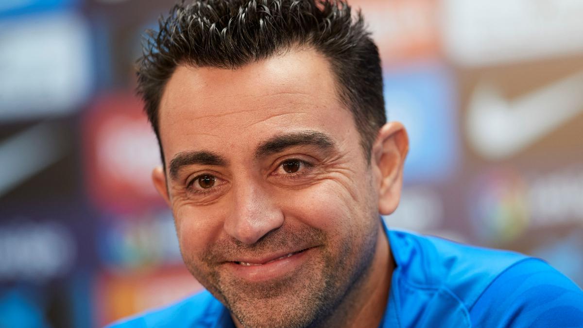 Xavi Hernández, durante la rueda de prensa