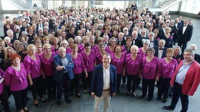 Caballero, en un evento con corales celebrado en el Mar de Vigo.