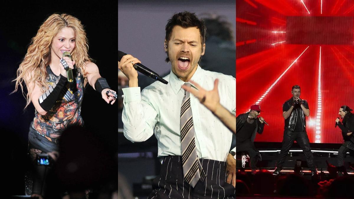 Shakira, Harry Styles y BackStreet Boys, en imágenes de archivo.