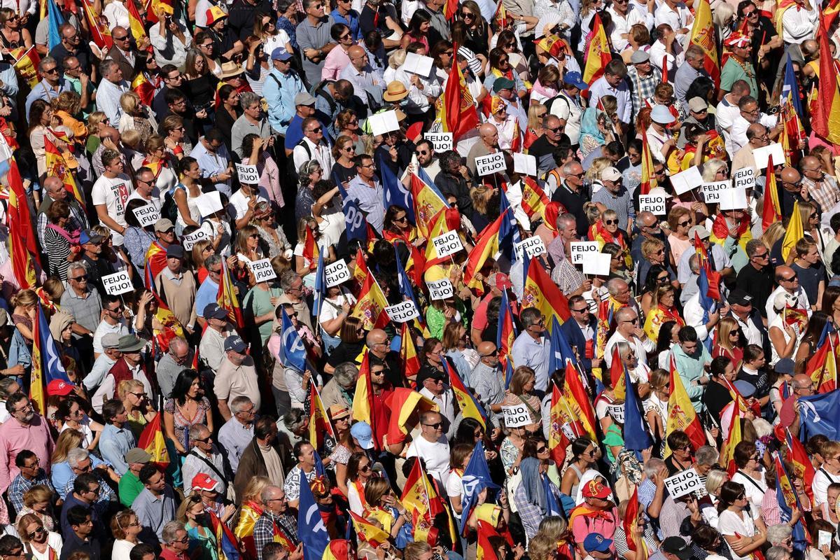 La manifestación contra la amnistía en Madrid