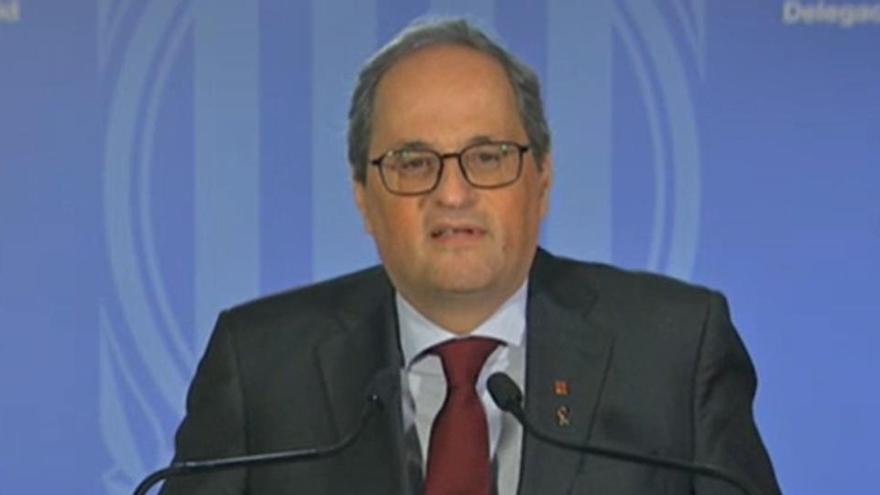 Quim Torra, en una comparecencia en Madrid.