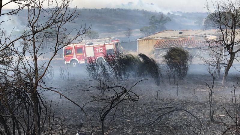 Imágenes del incendio forestal de Grisuela.