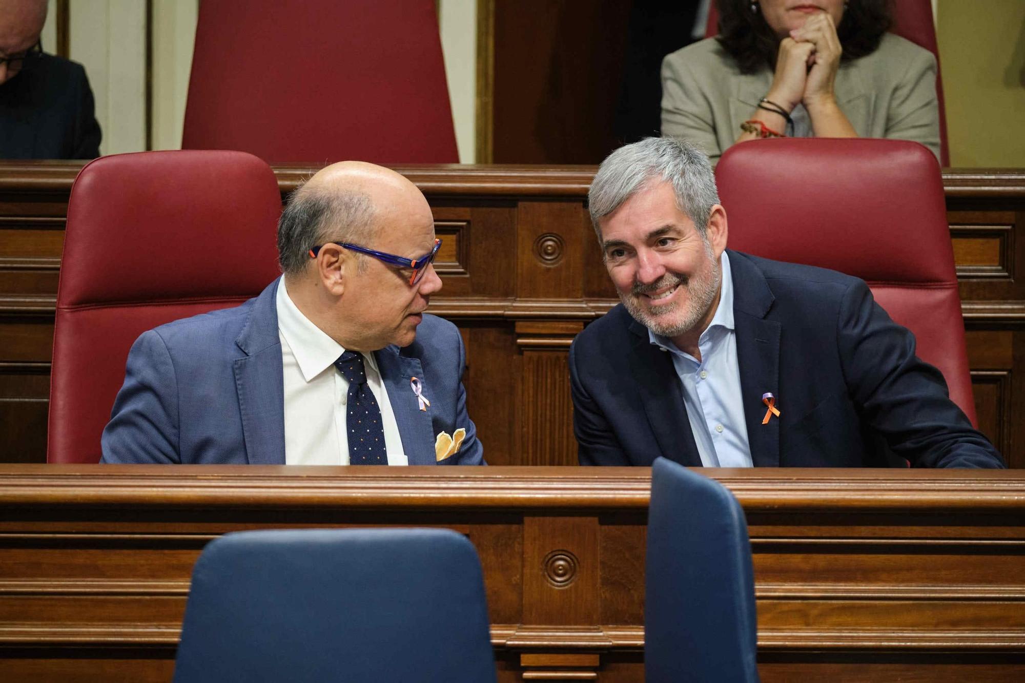 Sesión plenaria del Parlamento de Canarias.