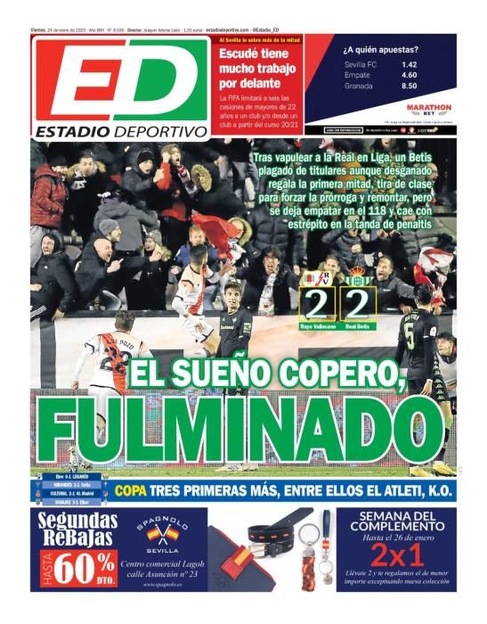 Portada ESTADIO DEPORTIVO viernes 24 enero 2020