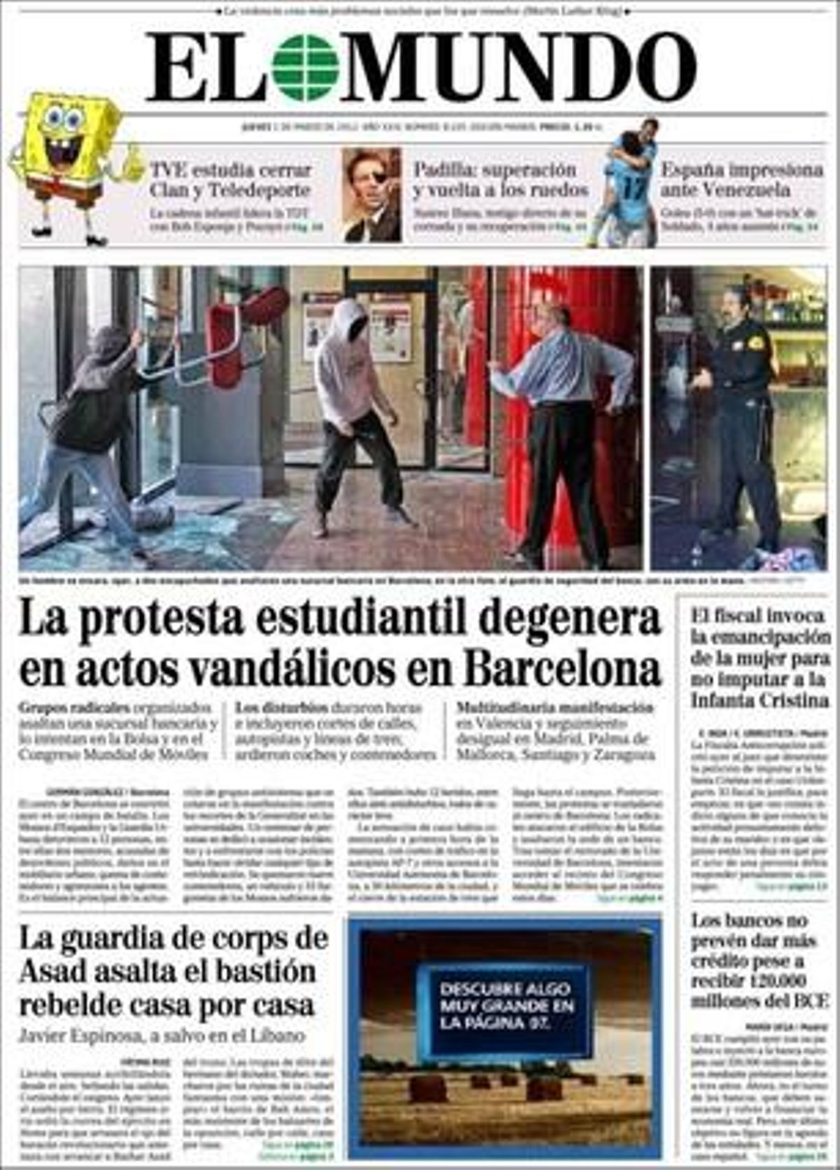 Portada d’’El Mundo’.
