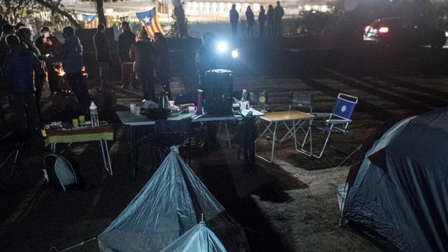 Protesta amb acampada a Lledoners en suport als presos