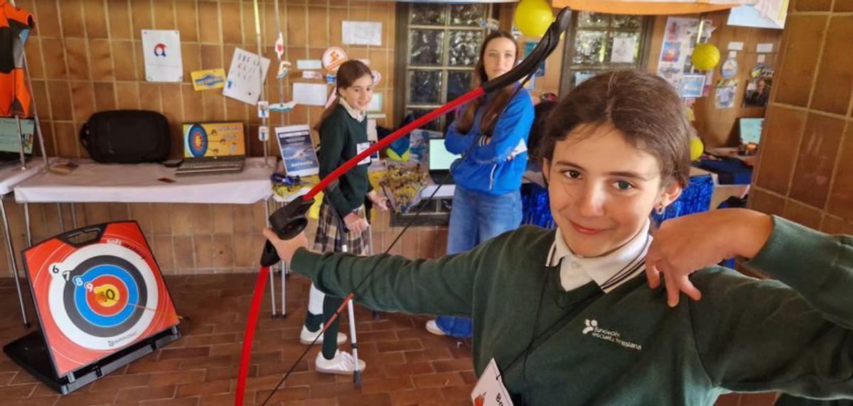 Eva Menéndez, tras dar al 10 de la diana.