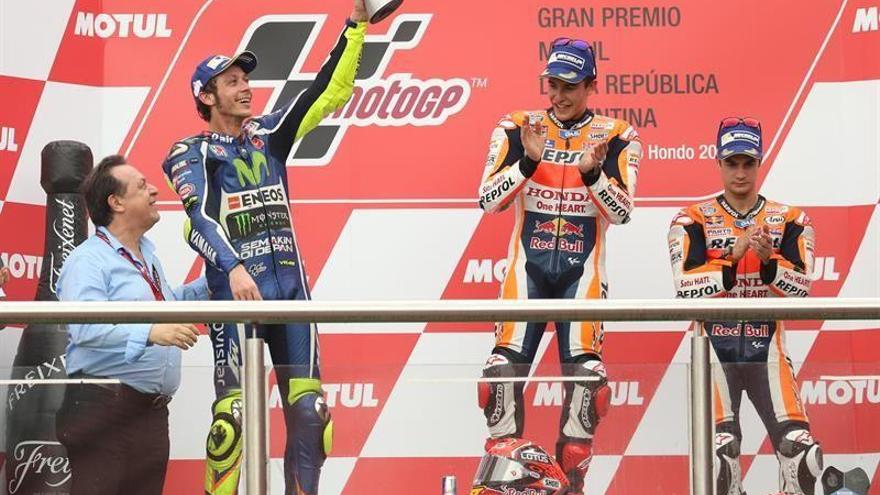 Márquez gana una carrera trepidante por delante de Rossi y Pedrosa