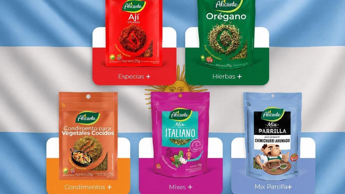Algunos de los productos de la marca argentina Alicante.