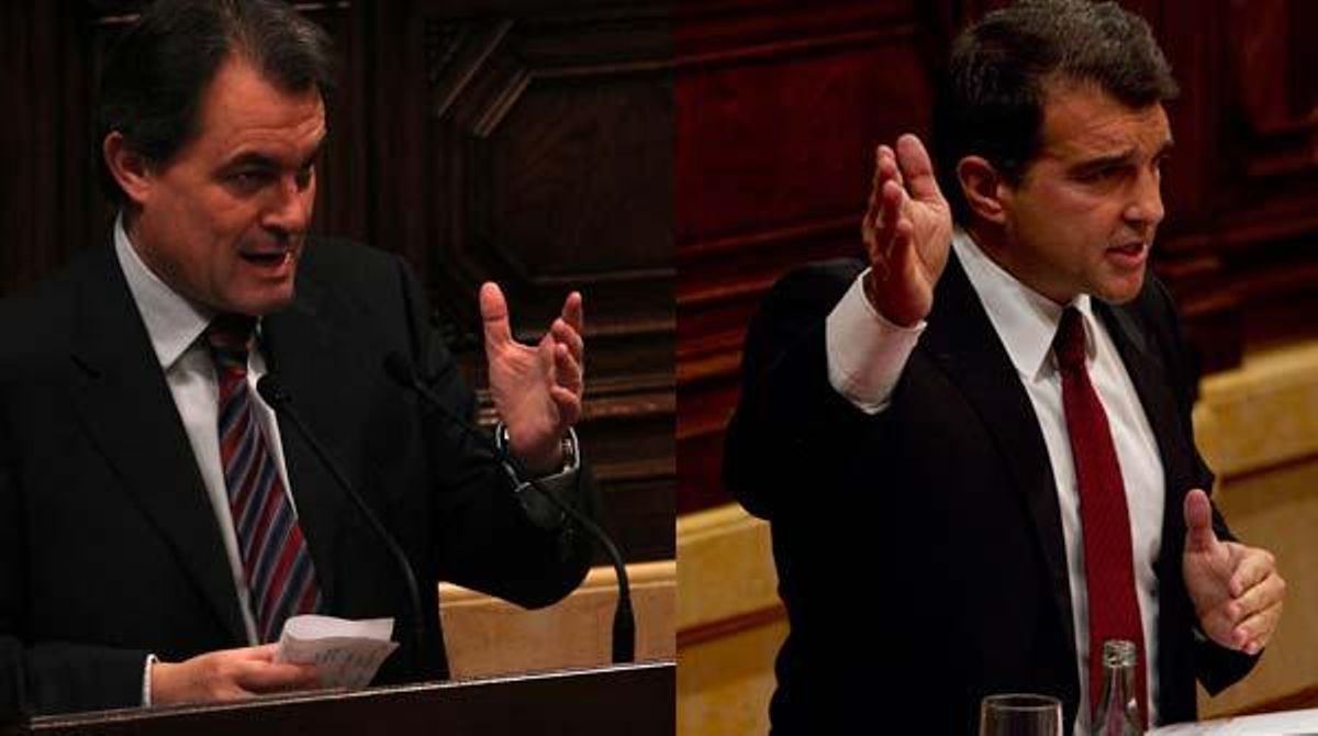 Mas amonesta Laporta per no saludar el president de la Generalitat.