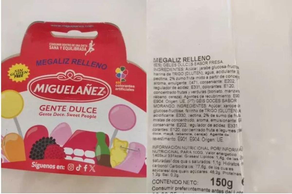 Error en el etiquetado del producto MEGALIZ RELLENO de Miguelañez