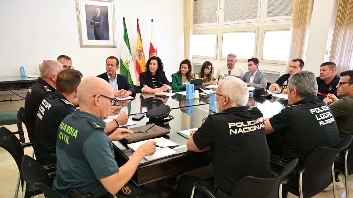 Imagen de la Junta Local de Seguridad celebrada este miércoles en el Ayuntamiento de Almería.