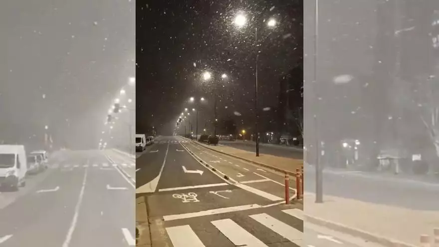 VÍDEO | Así fue la nevada de esta noche en Zaragoza