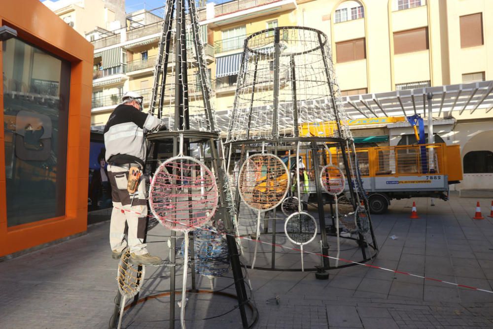 Luces de Navidad en el Centro de Málaga.