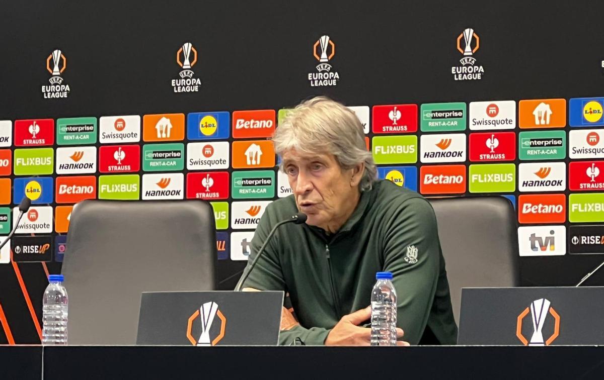 Manuel Pellegrini, en la rueda de prensa posterior al Braga-Betis