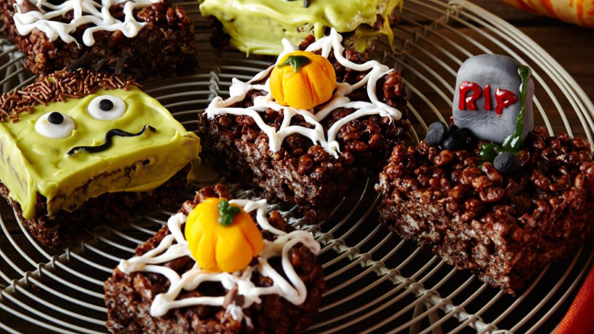 Dulces de arroz inflado para Halloween