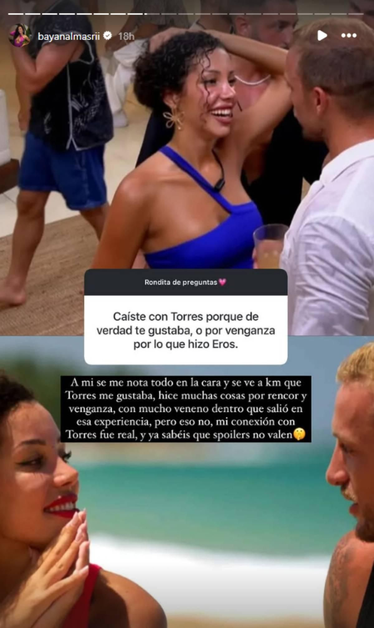 Bayan se sincera sobre lo que vivió con Torres en 'La isla de las tentaciones'