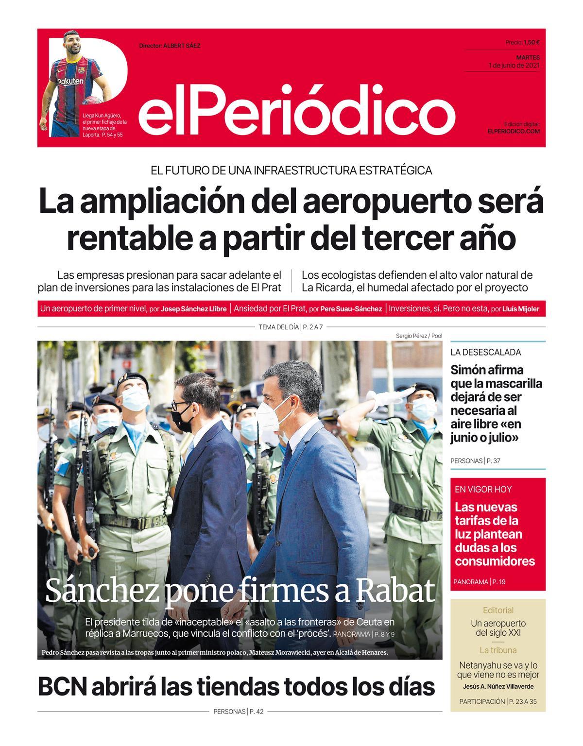La portada d’EL PERIÓDICO de l’1 de juny del 2021