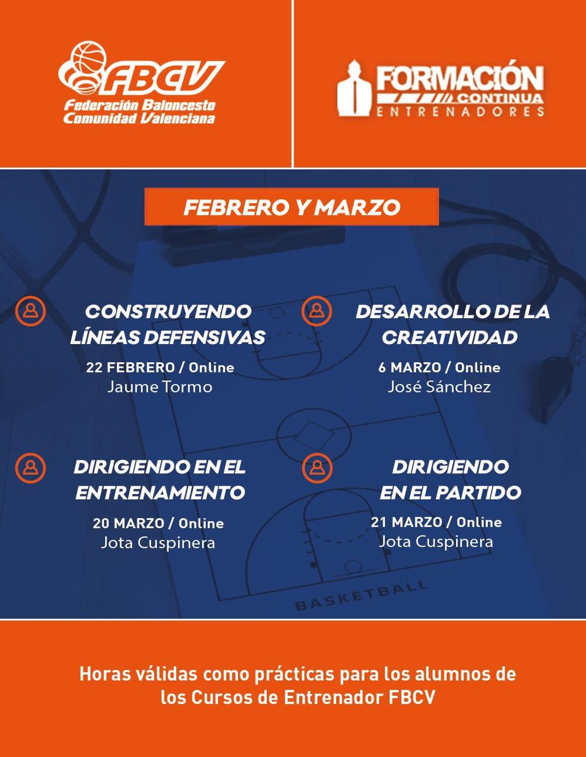 Calendario febrero y marzo.