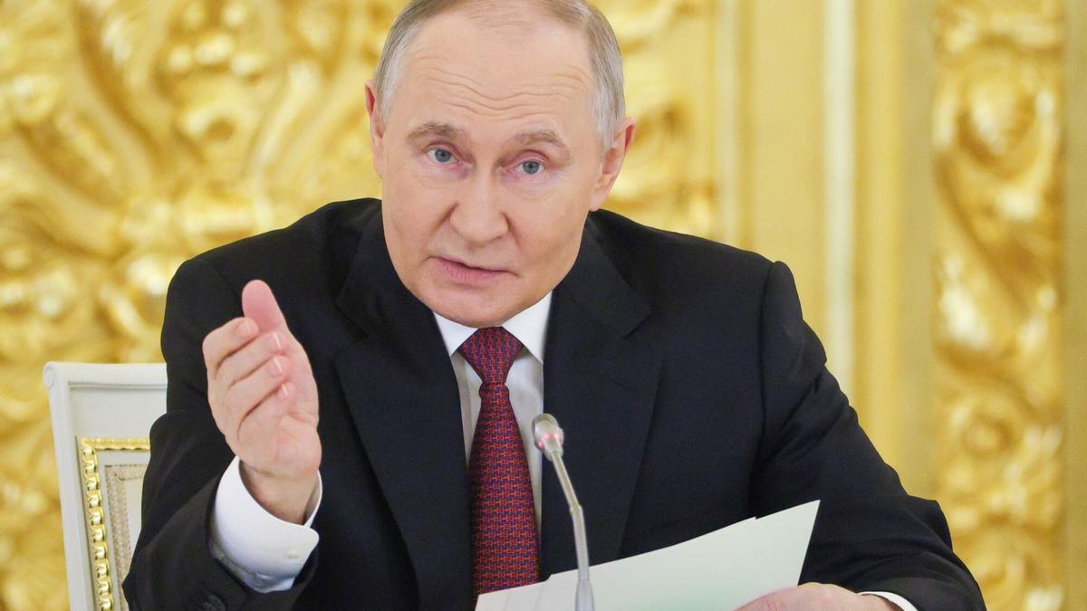 El presidente de Rusia, Vladimir Putin, durante una reunión del Consejo Presidencial de Rusia, en el Gran Palacio del Kremlin.