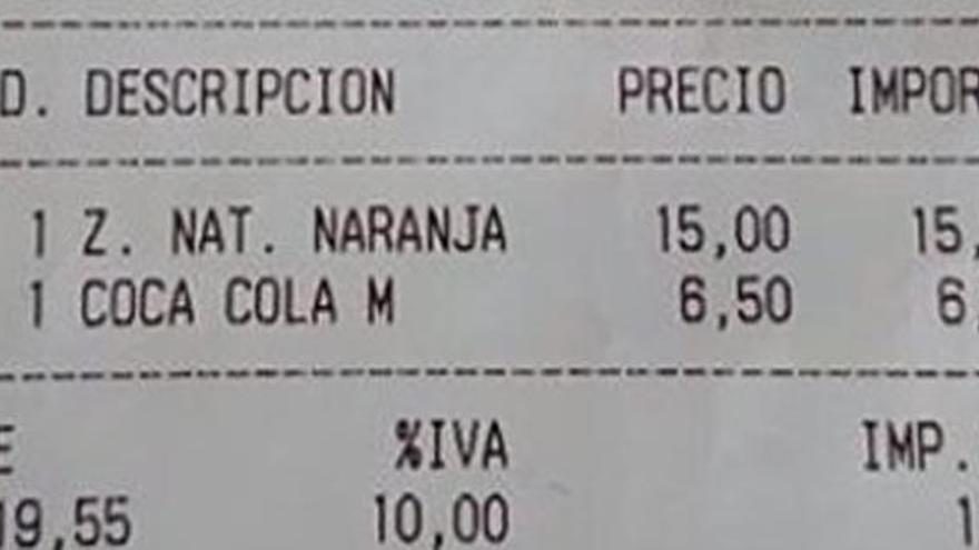 La madre de todas las &quot;clavadas&quot;: 15 euros por un zumo de naranja