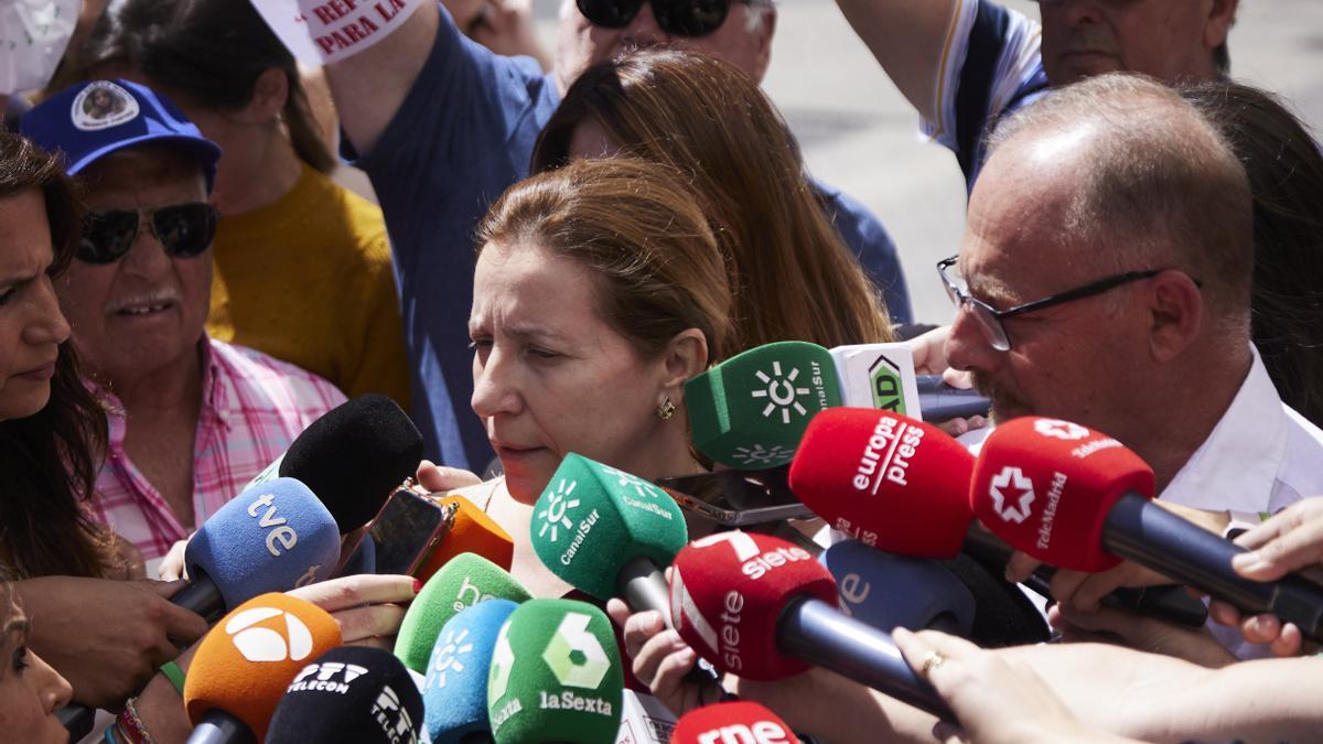 Eva Casanueva a su llegada al juicio.