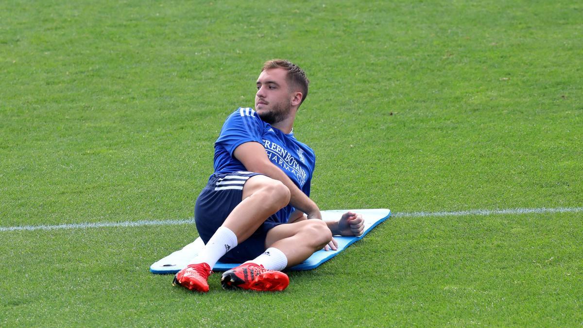 Vada, en un entrenamiento del Real Zaragoza.