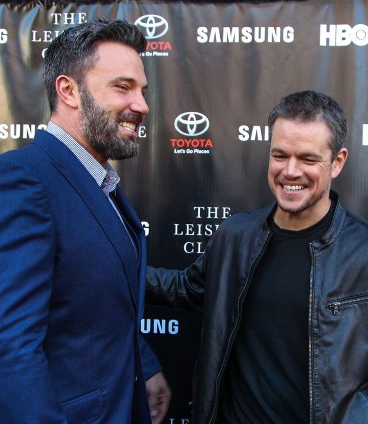 Ben Affleck y Matt Damon en el estreno de 'The leisure class' en Los Ángeles