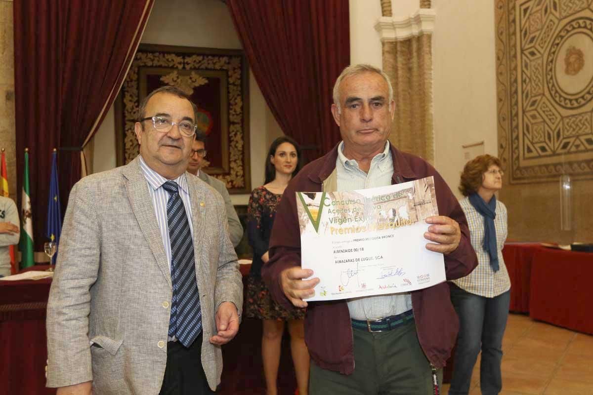 V Concurso ibérico de aceites de oliva virgen extra premios Mezquita 2018