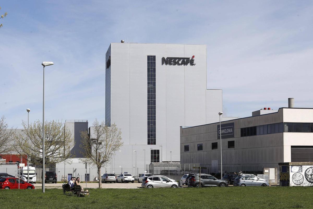 Exterior de les instal·lacions de Nestlé a Girona.